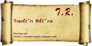 Topán Róza névjegykártya